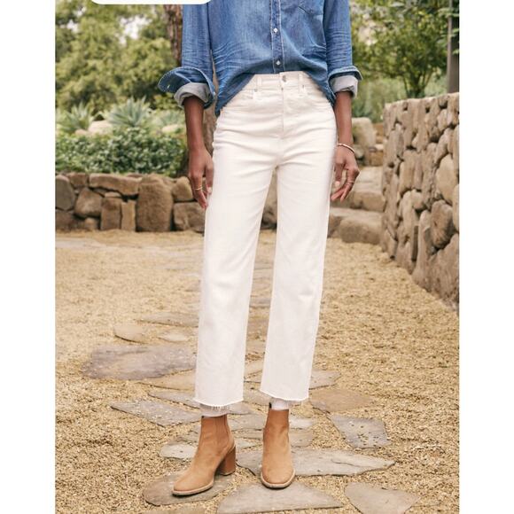 Frank & Eileen Denim - FRANK & EILEEN Monaghan Cream Italian Vintage Denim High Rise Straight Leg 27